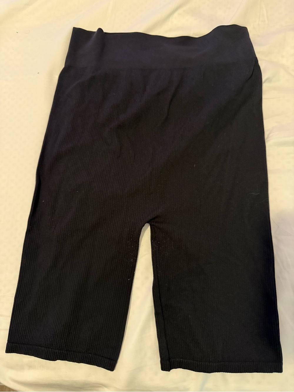 Black Maternity Ribbed Bike Shorts